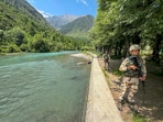 ITBP personnel patrol an area at Betaab Valley of Pahalgam ahead of reopening of tourists places in the area, which were closed in view of security considerations after the April 22 Pahalgam attack, in Anantnag district, Sunday (PTI) ITBP personnel patrol an area at Betaab Valley of Pahalgam ahead of reopening of tourists places in the area, which were closed in view of security considerations after the April 22 Pahalgam attack, in Anantnag district, Sunday (PTI)