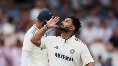 India's Rishabh Pant celebrates his century during the second day of the 1st test match against England, at Headingley Cricket Ground in Leeds (@BCCI X) India's Rishabh Pant celebrates his century during the second day of the 1st test match against England, at Headingley Cricket Ground in Leeds (@BCCI X)