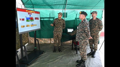Chief of Army Staff General Upendra Dwivedi reviews the security grid in the Kashmir region and assess preparedness for the upcoming Amarnath Yatra on Sunday. (ANI) Chief of Army Staff General Upendra Dwivedi reviews the security grid in the Kashmir region and assess preparedness for the upcoming Amarnath Yatra on Sunday. (ANI)