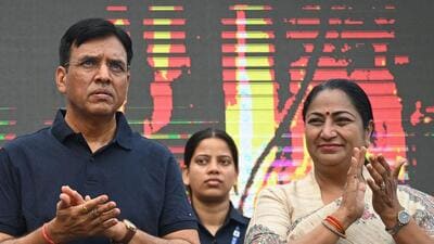 Delhi CM Rekha Gupta and Union minister Mansukh Mandivya during the Olympic Day run on Sunday. (Sanchit Khanna/HT Photo) Delhi CM Rekha Gupta and Union minister Mansukh Mandivya during the Olympic Day run on Sunday. (Sanchit Khanna/HT Photo)