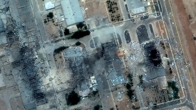 This satellite image provided by Maxar Technologies shows a close view of the Isfahan nuclear technology in Iran after U.S. strikes, Monday, June 22, 2025. (Maxar Technologies via AP) This satellite image provided by Maxar Technologies shows a close view of the Isfahan nuclear technology in Iran after U.S. strikes, Monday, June 22, 2025. (Maxar Technologies via AP)