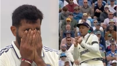 Jasprit Bumrah reacts after Yashasvi Jaiswal drops a catch (JioHotstar) Jasprit Bumrah reacts after Yashasvi Jaiswal drops a catch (JioHotstar)