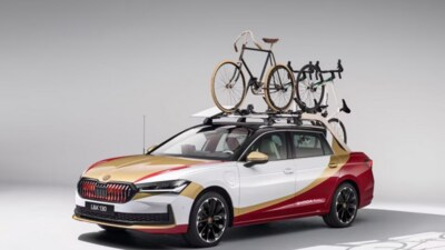 Developed by 28 students from the Skoda Auto Vocational School, this custom project commemorates founders Václav Laurin and Václav Klement Developed by 28 students from the Skoda Auto Vocational School, this custom project commemorates founders Václav Laurin and Václav Klement