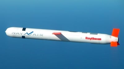 The Tomahawk Land Attack Missile (TLAM) is a long-range, subsonic cruise missile developed by the US Navy. The Tomahawk Land Attack Missile (TLAM) is a long-range, subsonic cruise missile developed by the US Navy.
