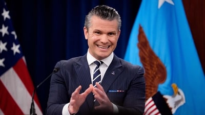 U.S. Defense Secretary Pete Hegseth speaks during a news conference at the Pentagon on June 22, 2025 in Arlington, Virginia. U.S. President Donald Trump gave an address to the nation last night after three Iranian nuclear facilities were struck by the U.S. military.   Andrew Harnik/Getty Images/AFP (Photo by Andrew Harnik / GETTY IMAGES NORTH AMERICA / Getty Images via AFP) (Getty Images via AFP)