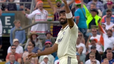 Jasprit Bumrah reacts after picking five-wicket haul in the 1st Test (JioHotstar) Jasprit Bumrah reacts after picking five-wicket haul in the 1st Test (JioHotstar)