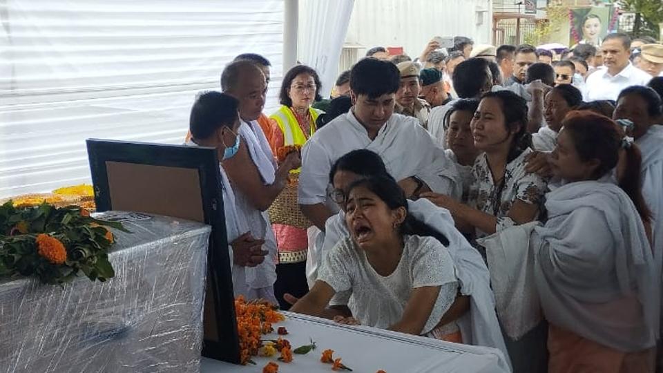 Nganthoi’s family members flew with her remains on an IndiGo flight from Delhi Nganthoi’s family members flew with her remains on an IndiGo flight from Delhi