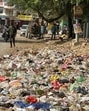 Garbage dumped on a road near Sector 45 in Gurugram on Sunday. (HT PHOTO) Garbage dumped on a road near Sector 45 in Gurugram on Sunday. (HT PHOTO)