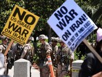 US Marines stand guard as demonstrators protest against the United States joining with Israel in attacks on Iran's nuclear facilities, (Source: Reuters)