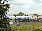 An IndiGo plane at Nagpur airport. An IndiGo plane at Nagpur airport.