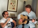 Paul Rodgers, left, and Mick Ralphs, members of the band Bad Company, pose in New York April 5, 1999. (AP Photo/Jim Cooper, File)