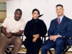 Priyanka Chopra promoting Heads of State with Idris Elba and John Cena.