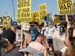 People protest against the US and Israeli strikes on Iran, ICE immigration raids, and in support of Palestinians during a demonstration outside the Westwood Federal Building in the Westwood neighborhood of Los Angeles on June 22, 2025. People protest against the US and Israeli strikes on Iran, ICE immigration raids, and in support of Palestinians during a demonstration outside the Westwood Federal Building in the Westwood neighborhood of Los Angeles on June 22, 2025.