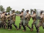 US Marines rehearsing nonlethal tactics in the greater Los Angeles area. US Marines rehearsing nonlethal tactics in the greater Los Angeles area.