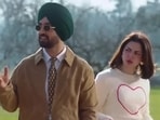 Diljit Dosanjh in a still from Sardaarji 3 with Hania Aamir. Diljit Dosanjh in a still from Sardaarji 3 with Hania Aamir.