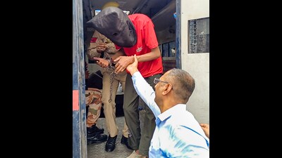 Accused, held by NIA, being taken to be produced in the court on Monday. (PTI)