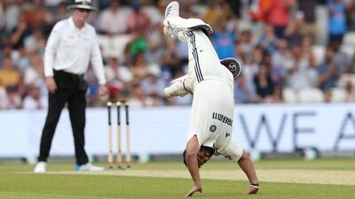 India's Rishabh Pant celebrates reaching his century. (AFP) India's Rishabh Pant celebrates reaching his century. (AFP)