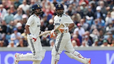 Sanjiv Goenka congratulated Rishabh Pant and KL Rahul following their second innings centuries (AFP) Sanjiv Goenka congratulated Rishabh Pant and KL Rahul following their second innings centuries (AFP)