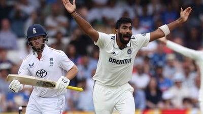 India's Jasprit Bumrah appeals unsuccessfully on day two of the first cricket test match between England and India at Headingley cricket ground (AFP) India's Jasprit Bumrah appeals unsuccessfully on day two of the first cricket test match between England and India at Headingley cricket ground (AFP)