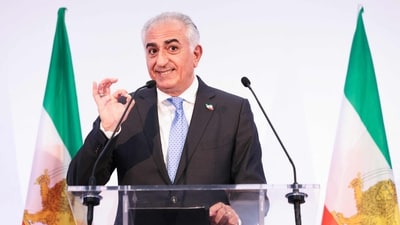 Iranian opposition leader and son of the last shah of Iran Mohammad Reza Pahlavi, Reza Pahlavi holds a press conference in Paris on june 23, 2025. (AFP) Iranian opposition leader and son of the last shah of Iran Mohammad Reza Pahlavi, Reza Pahlavi holds a press conference in Paris on june 23, 2025. (AFP)