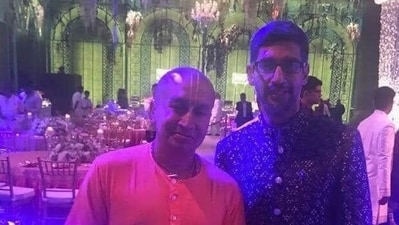 ISKCON monk Gauranga Das with Google CEO Sundar Pichai in a throwback photo. ISKCON monk Gauranga Das with Google CEO Sundar Pichai in a throwback photo.