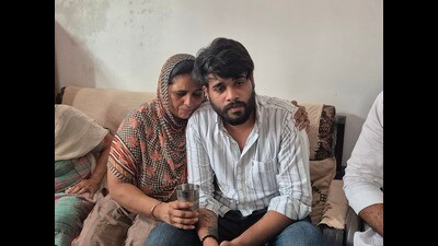 Hushanpreet Singh, who hails from Dhuri in Sangrur, shared his nearly two-month-long ordeal. “Now, I feel safe sitting in my house with my family,” he said. His mother, Balwinder Kaur, and grandmother thanked both the Centre and the Iran government for facilitating the safe return of their son. (HT Photo) Hushanpreet Singh, who hails from Dhuri in Sangrur, shared his nearly two-month-long ordeal. “Now, I feel safe sitting in my house with my family,” he said. His mother, Balwinder Kaur, and grandmother thanked both the Centre and the Iran government for facilitating the safe return of their son. (HT Photo)
