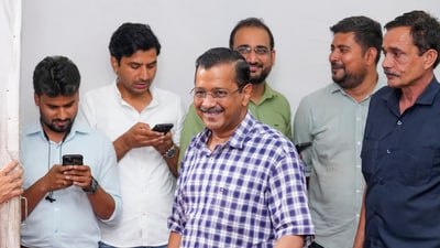 Former Delhi chief minister and AAP national convener Arvind Kejriwal during a press conference. (PTI)