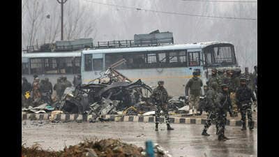 The Pulwama terror attack that killed 40 security personnel happened even as Islamabad was threatened with blacklisting. (Waseem Andrabi/HT)