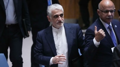 Iranian Permanent Representative to the UN Amir Saeid Iravani leaves a United Nations Security Council emergency meeting in New York on June 22, 2025, one day after US strikes on Iranian nuclear facilities. (AFP) Iranian Permanent Representative to the UN Amir Saeid Iravani leaves a United Nations Security Council emergency meeting in New York on June 22, 2025, one day after US strikes on Iranian nuclear facilities. (AFP)