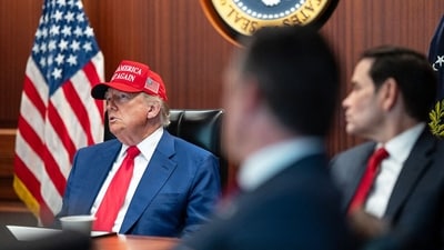 In a photo released by the White House via X, US President Donald Trump is seen in the Situation Room of the White House at the time of the US strikes on Iran (AFP) In a photo released by the White House via X, US President Donald Trump is seen in the Situation Room of the White House at the time of the US strikes on Iran (AFP)