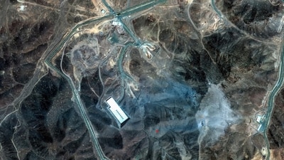 A satellite view shows an overview of Fordow underground complex, after the US struck the underground nuclear facility, near Qom, Iran on June 22 (Reuters/Maxar)