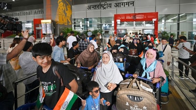 Indian nationals evacuated from Iran landed safely under Operation Sindhu from Iran's conflict-hit regions, at T3 IGI Airport, in New Delhi, India. (Sanjeev Verma/ Hindustan Times) Indian nationals evacuated from Iran landed safely under Operation Sindhu from Iran's conflict-hit regions, at T3 IGI Airport, in New Delhi, India. (Sanjeev Verma/ Hindustan Times)