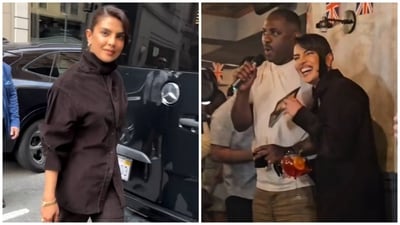 Priyanka Chopra serves a glam moment in a mocha brown outfit. Priyanka Chopra serves a glam moment in a mocha brown outfit.