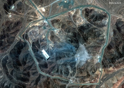 A satellite view shows an overview of Fordow underground complex, after the US struck the underground nuclear facility. (Source: Reuters) (via REUTERS)