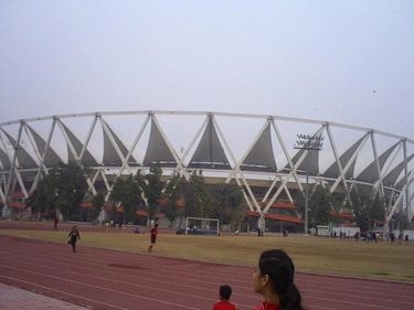 Jawaharlal Nehru Stadium, Delhi. Jawaharlal Nehru Stadium, Delhi.