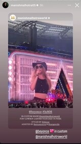 A screengrab from Manish Malhotra's Instagram stories. A screengrab from Manish Malhotra's Instagram stories.