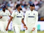 India's Shubman Gill speaks with Mohammed Siraj