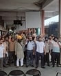 Contractual workers of Punjab Roadways, Punbus and PRTC during a protest at the Ludhiana bus stand on Tuesday. (HT Photo)