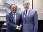 NSA Ajit Doval with Chinese foreign minister Wang Yi during a meeting in Beijing. 