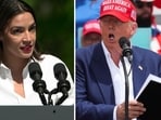 Trump attacked Rep. Alexandria Ocasio-Cortez's (D-NY) intelligence levels and challenged her to carry out her impeachment threat. He made the post while travelling on Air Force One for the NATO meeting in the Netherlands.