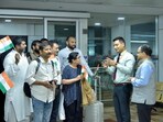 Indian nationals being welcomed upon arrival from Iran under Operation Sindhu, after a special flight from Mashhad carrying 292 evacuees landed in New Delhi Indian nationals being welcomed upon arrival from Iran under Operation Sindhu, after a special flight from Mashhad carrying 292 evacuees landed in New Delhi