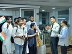Indian nationals were welcomed upon arrival from Iran under Operation Sindhu, after a special flight from Mashhad landed in New Delhi. Indian nationals were welcomed upon arrival from Iran under Operation Sindhu, after a special flight from Mashhad landed in New Delhi.