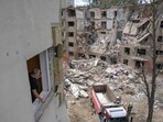 A destroyed residential building following a Russian air strike in Kyiv, Ukraine. A destroyed residential building following a Russian air strike in Kyiv, Ukraine.