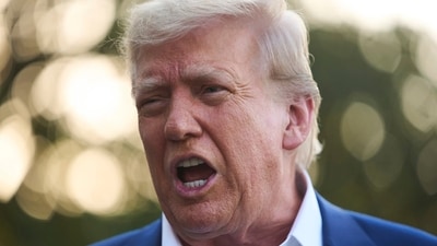 President Donald Trump speaks with reporters before boarding Marine One on the South Lawn of the White House. (AP) President Donald Trump speaks with reporters before boarding Marine One on the South Lawn of the White House. (AP)