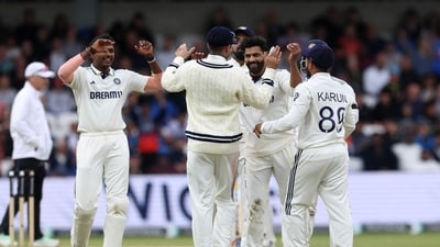 In the final session, Ravindra Jadeja, who enjoys a favourable match-up against Ben Stokes, got the important breakthrough with the England skipper trying to reverse-sweep. (AFP) In the final session, Ravindra Jadeja, who enjoys a favourable match-up against Ben Stokes, got the important breakthrough with the England skipper trying to reverse-sweep. (AFP)
