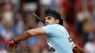 India's Neeraj Chopra in action during the men's javelin competition at Ostrava Golden Spike meet. (REUTERS)