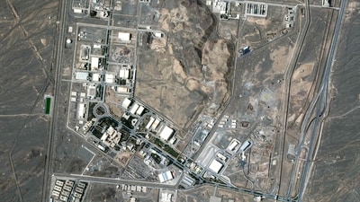 This handout satellite photo obtained from Planet Labs PBC and dated May 20, 2025, shows a view of the Natanz nuclear enrichment facility in central Iran. (AFP)