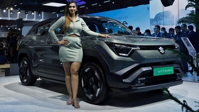 Maruti Suzuki e-Vitara is going to be the first electric car from the automaker, and it will compete with the Hyundai Creta Electric. (HT Photo) Maruti Suzuki e-Vitara is going to be the first electric car from the automaker, and it will compete with the Hyundai Creta Electric. (HT Photo)
