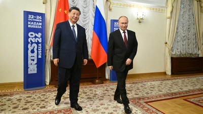 Iranian sources earlier told Reuters that Tehran was dissatisfied with the extent of backing it received from Moscow. In pic Chinese President Xi Jinping (L) with Russian President Vladimir Putin. (Reuters)