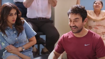 Sitaare Zameen Par box office collection day 4: Aamir Khan and Genelia Deshmukh in a still from the film.